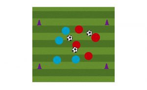 three ball possession soccer passing drill