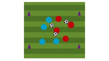 three ball possession soccer passing drill